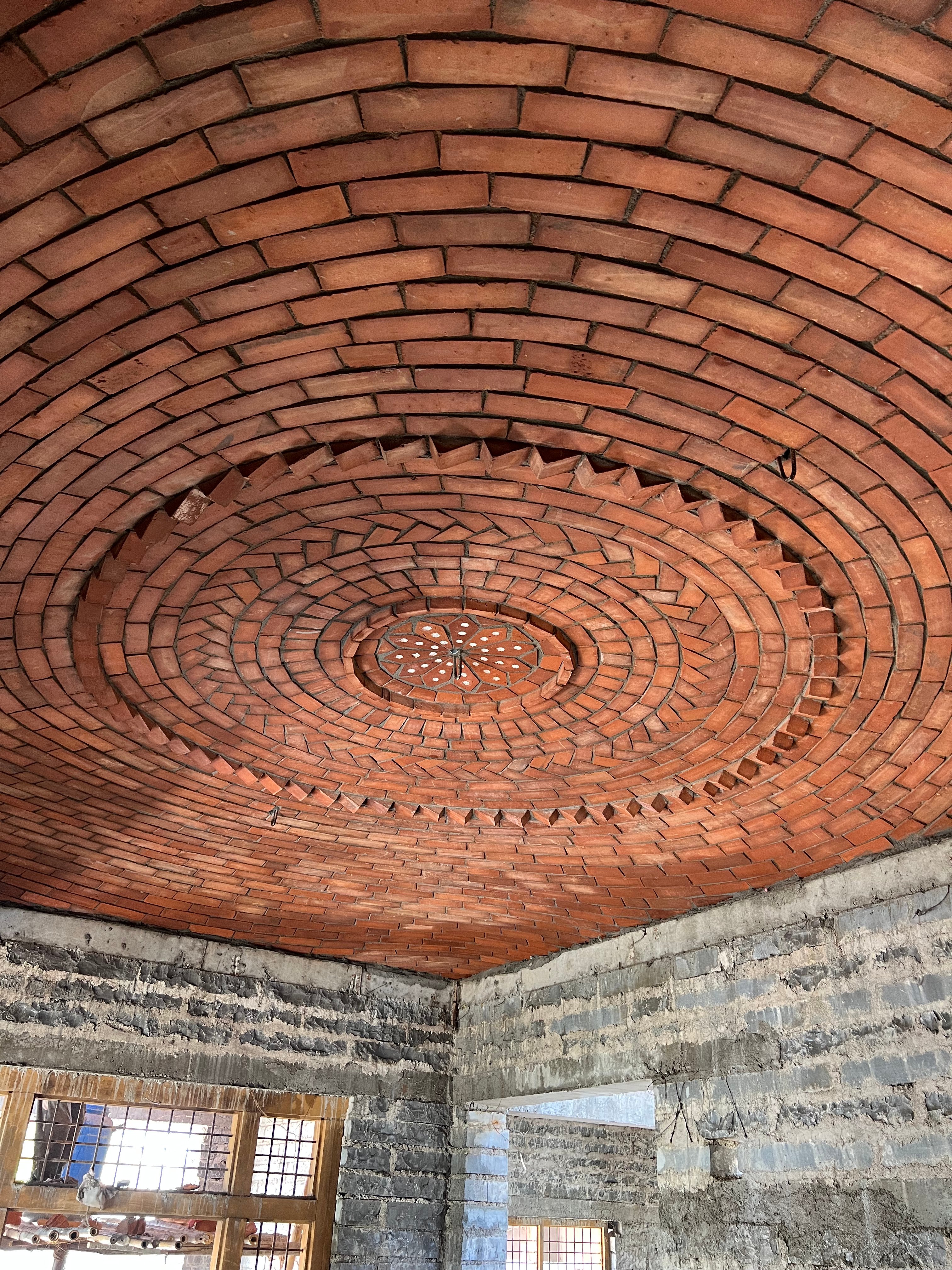 Completed circular dome with decorative center medallion - Rohtak Domes 2025